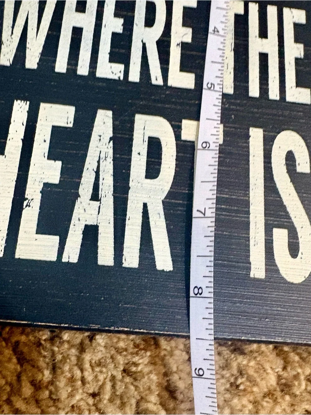 Rustic Black 'Home Is Where the Heart Is' Picture Frame Sign